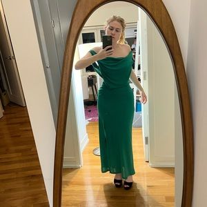 Vintage, twice worn bcbg green gown size xs (though fit me at sizes 2-10)